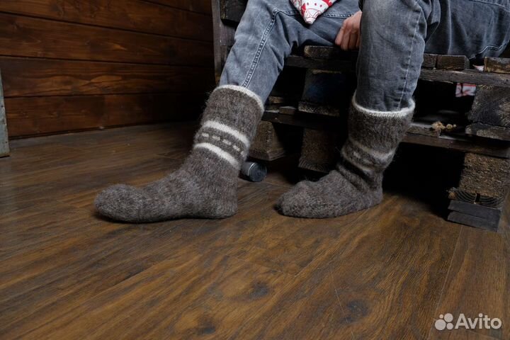 Тёплые мужские носки из овечьей шерсти