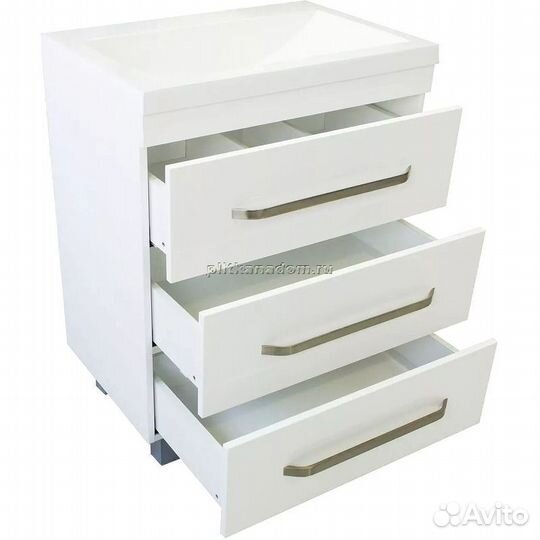 Эстет Рава Тумба с 3-мя ящиками, с ручками 89,6х47,6х86,0