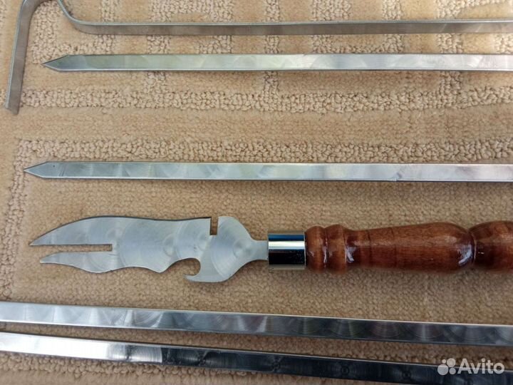 Подарочный набор шампуров в кожаном чехле