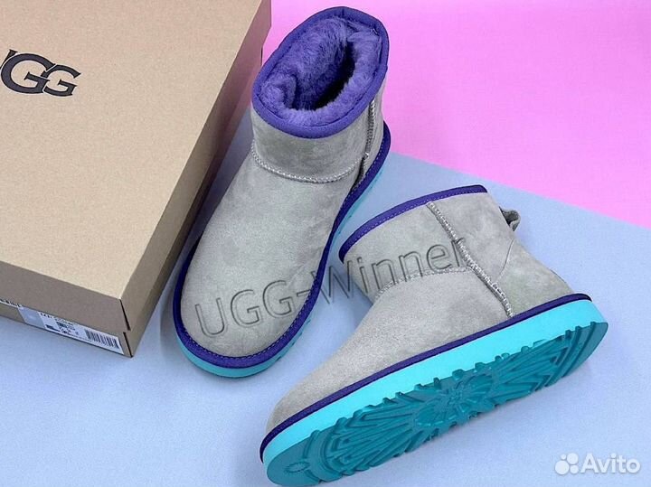 UGG женские зимние мини на яркой подошве