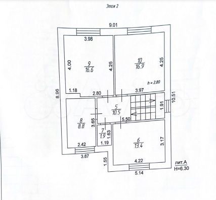 Дом 155 м² на участке 6,5 сот.