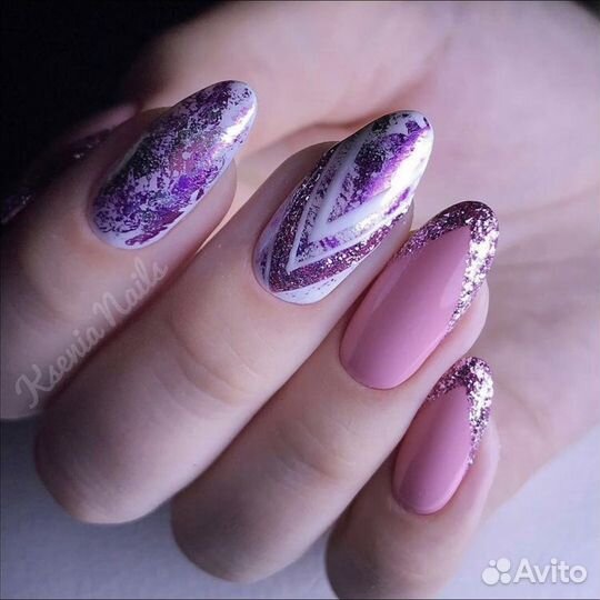 Маникюр гель лак наращивание 