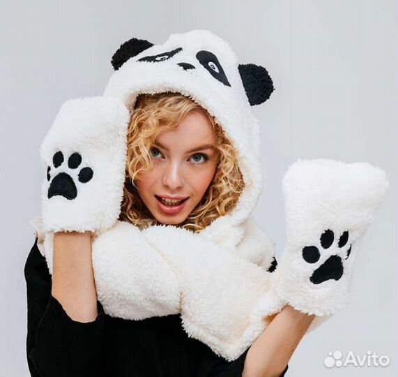 Шапка с шарфом