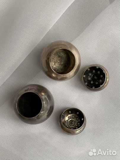 Серебро. Соль и перец. Солонка. Сольница