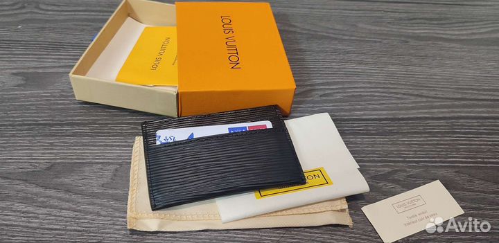 Кардхолдер мужской кожаный LV epi black новый
