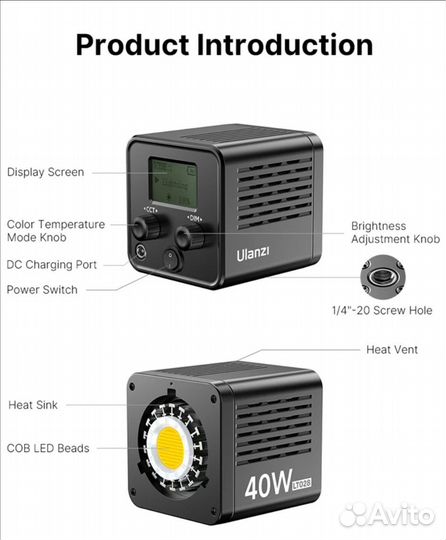 Крутой компактный видеосвет Ulanzi LT028/L023 40Вт