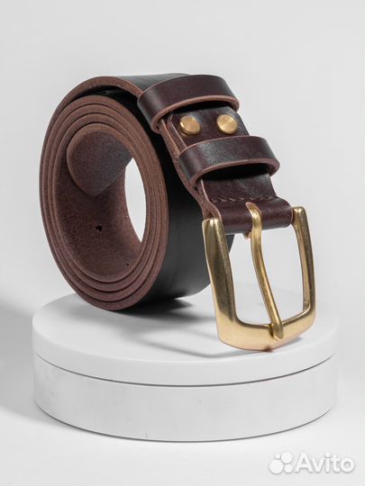 Solid Beetle. Коричневый ремень из кожи