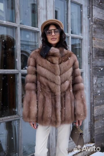 Шуба из меха куницы