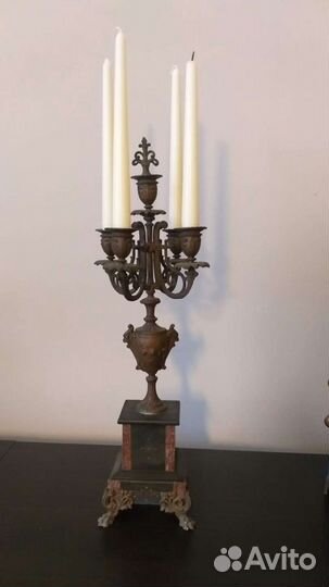 Каминные антикварные часы середина 19в