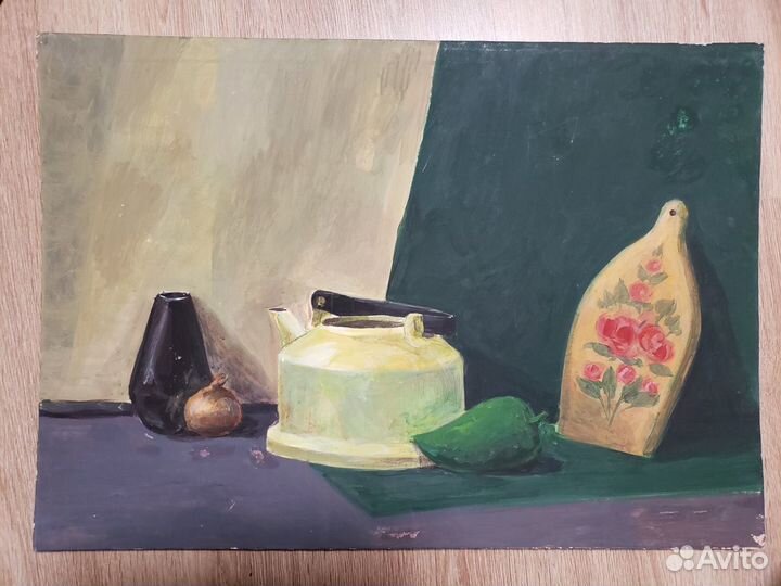 Картина натюрморт с чайником 60х40
