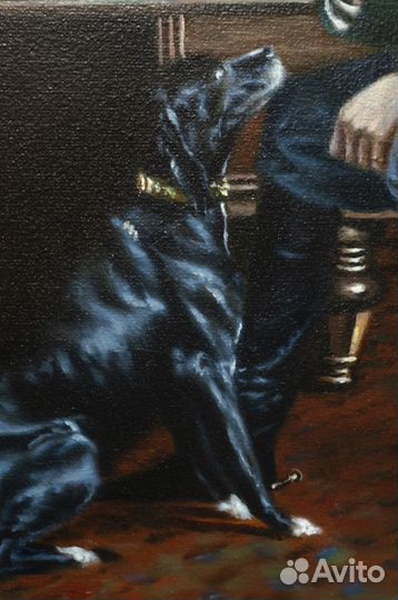 Копия картины Офицер с собакой -Бунин 1886