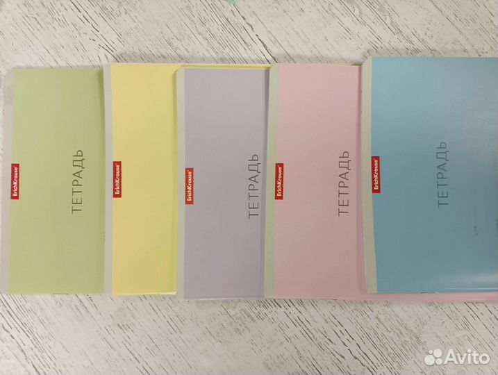 Тетради 12-18-24л однотонные и цветные обложки