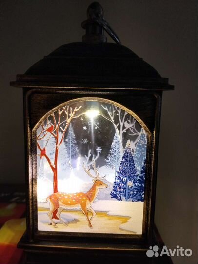 Новогодний фонарь, свеча