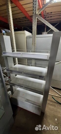 Стеллаж метал бело-красный 100/43/182 4 полки