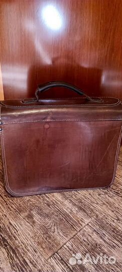 Винтажный кожаный чемодан сумка