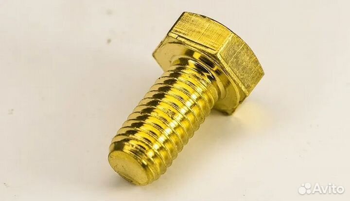 Болт шестигранный М8х40 DIN 933, латунь, 100 шт