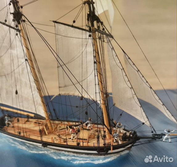 Модель корабля. Парусник. Шхуна 