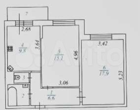 2-к. квартира, 54,5 м², 2/17 эт.