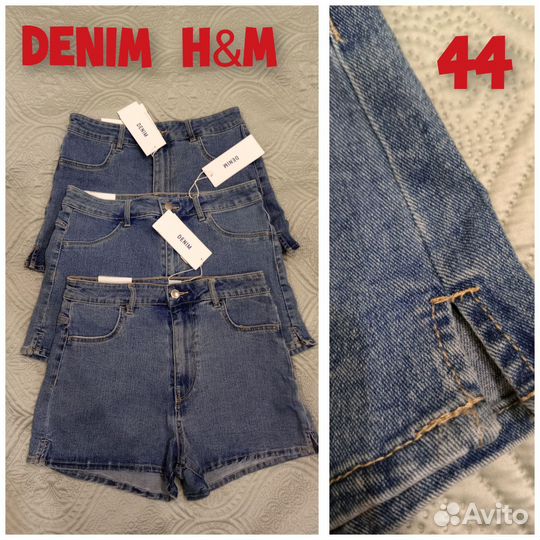 Шорты джинсовые стрейч H&M denim 44