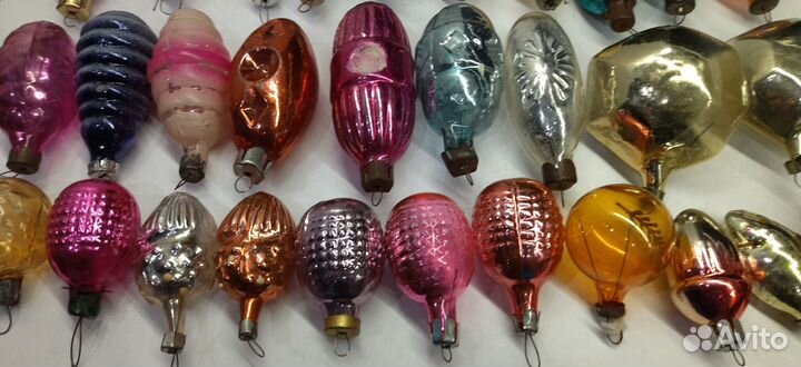 Ёлочные игрушки СССР,30 шт одним лотом стекло
