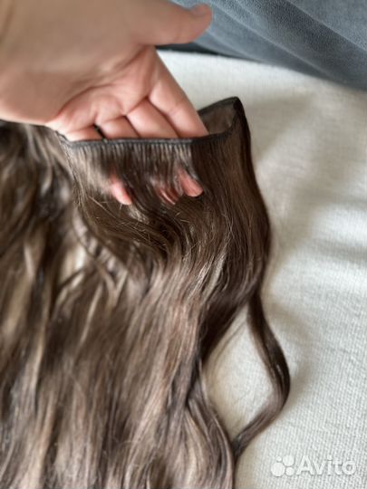 Натуральные волосы на трессе русые