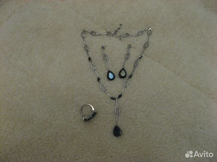 Набор-колье, серьги, кольцо