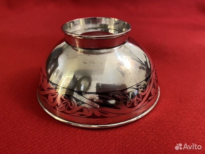 Серебряная кофеница, пиала, 875 пробы