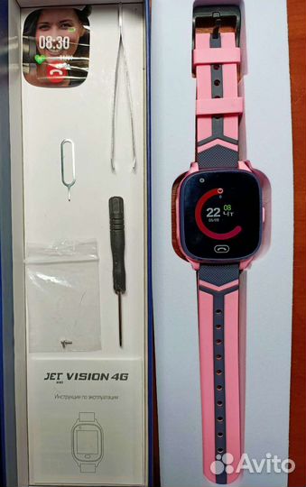 Часы-телефон JET Kid Vision 4G детские, розовые