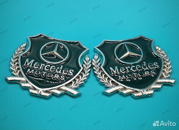 Наклейки декоративные Mercedes металлические