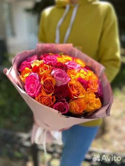 Букет роз красная роза 101 Роза по 58 р