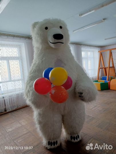 Поздравление. Большой мишка. Ростовые куклы