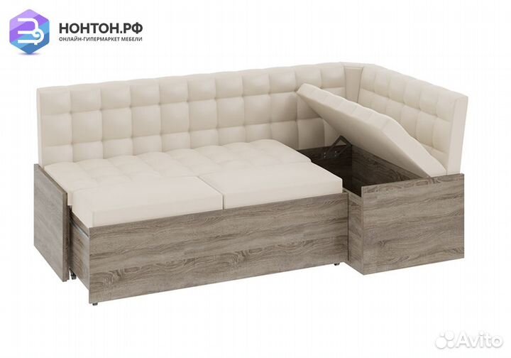 Скамья угловая Форест дуб сонома трюфель / кожзам