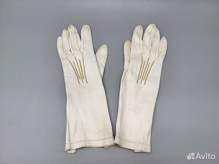Перчатки антикварные женские лайковые