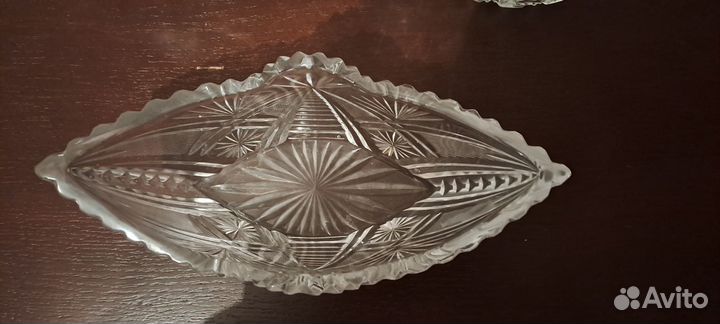 Ваза хрустальная СССР лодочка