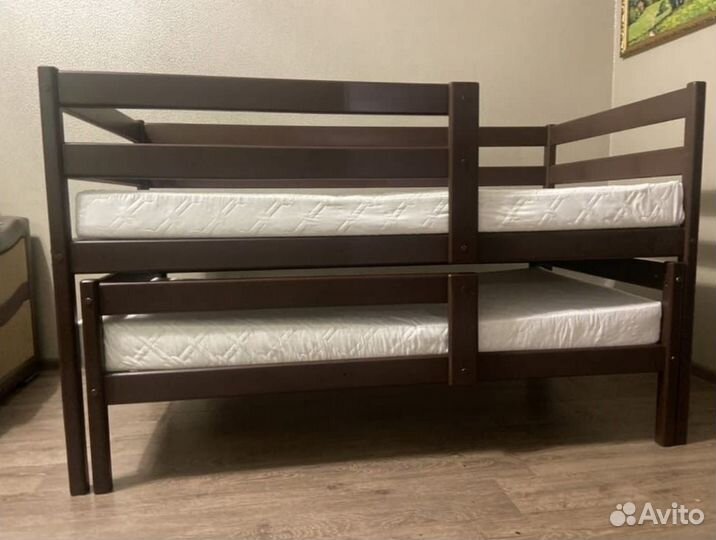 Кровать для 2-х детей из березы Венге цв