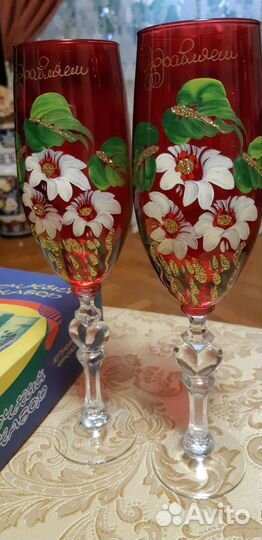 Подарочный набор - 2 фужера (хрусталь,стекло)