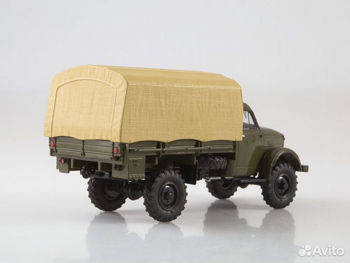 Модель газ 63 борт с тентом хаки армия 1/43 Аист