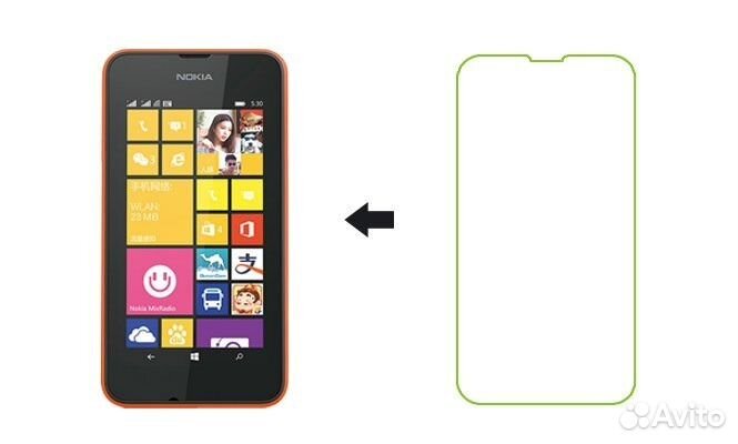 Защитное стекло на Nokia Lumia 630 (0.3 мм, 9H)