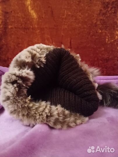 Шапка из кролика утеплённая
