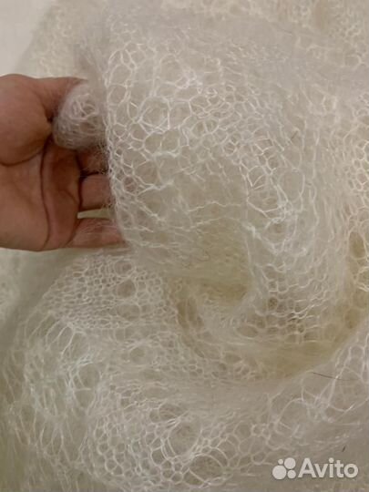 Шаль вязаная натуральная