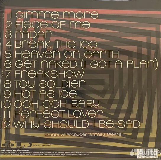 Винил Britney Spears – Blackout (Orange Vinyl)