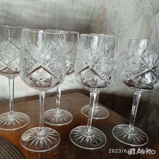 Хрустальные фужеры богемия