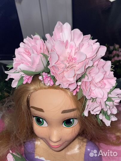 Ободок пионы розовые