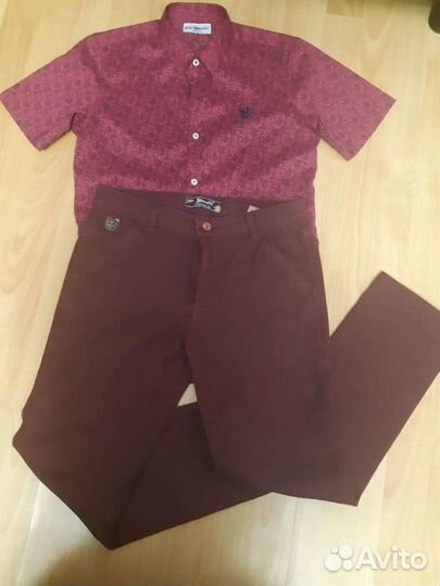 Рубашка и джинсы на мальчика рост 152