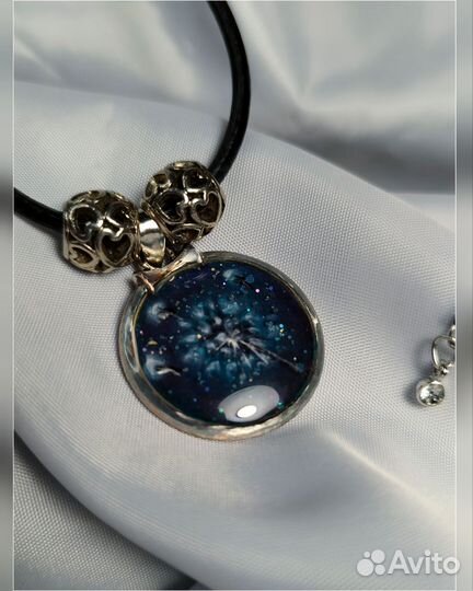 Подвеска на шнурке, медальон бохо. Одуванчик