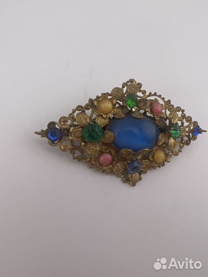 Антикварная Брошь винтаж старая Чехия клеймо