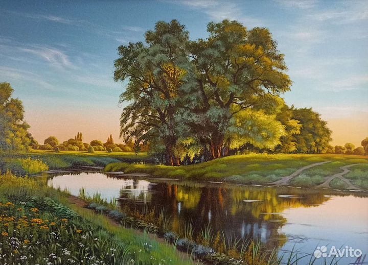 Картина маслом на холсте пейзаж, природа