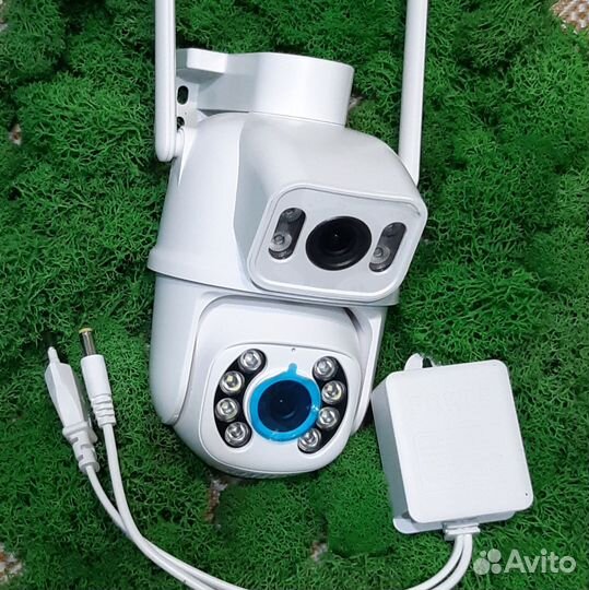 Уличная Wi-Fi камера видеонаблюдения / 2 объектива