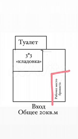 Свободного назначения, 20 м²