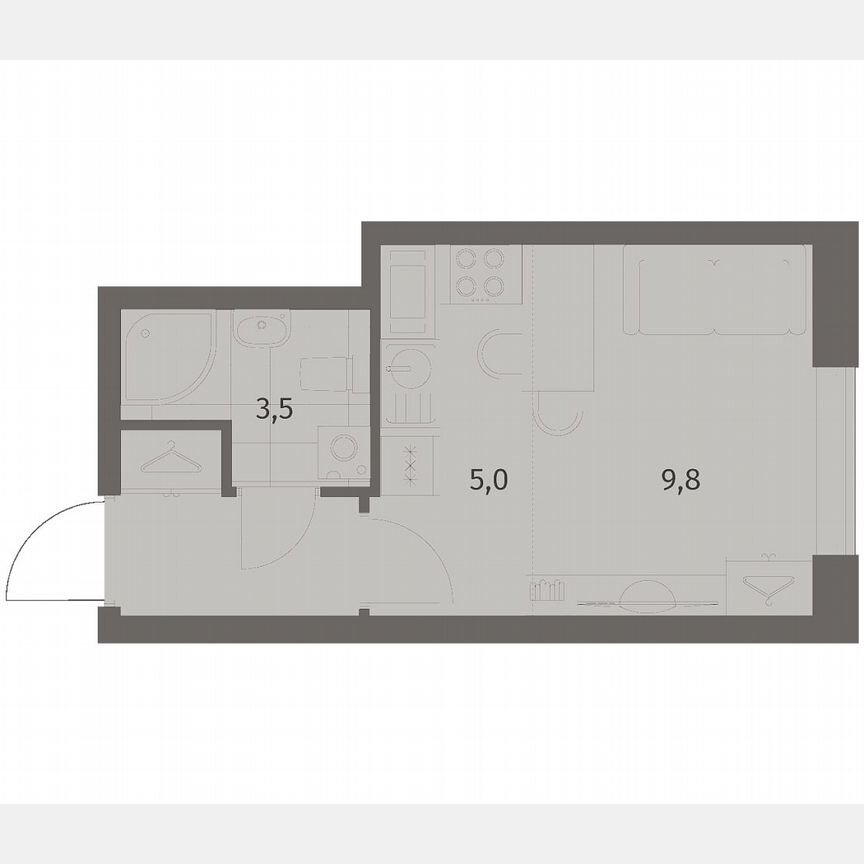 Квартира-студия, 21,7 м², 8/8 эт.